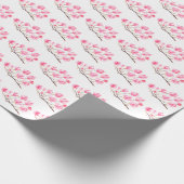 Rosa Magnolia florale Aquarell elegant Vintag Geschenkpapier (Ecke)