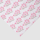 Rosa Magnolia florale Aquarell elegant Vintag Seidenpapier (Detail)