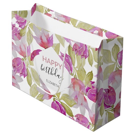 Rosa Magnolia Frische Pasta machen Große Geschenktüte (Vorderseite Schrägansicht)