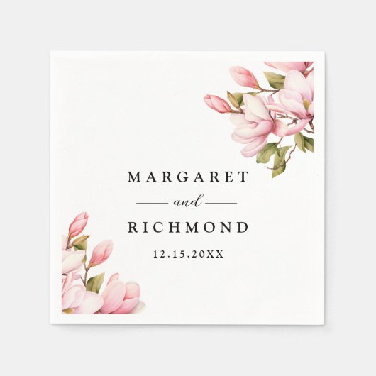 Rosa Magnolia Frische Pasta machen Serviette (Vorderseite)