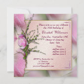 Rosa Magnolia Geburtstagsparty Einladung (Rückseite)