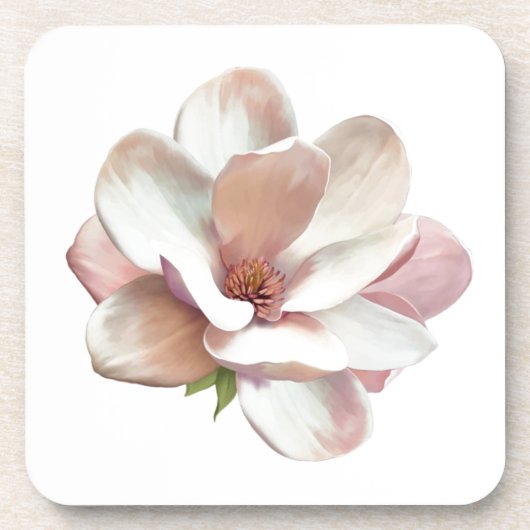 Rosa Magnolia Getränkeuntersetzer (Vorderseite)