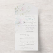 Rosa Magnolia Hochzeit in einer Einladung (Innen Boden)