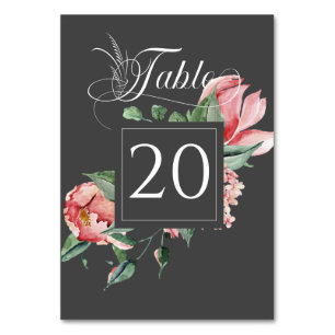 Rosa Magnolia Hochzeitsempfang Tischnummer