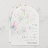 Rosa Magnolia Morgens Einladung (Vorne/Hinten)