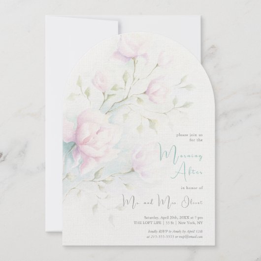 Rosa Magnolia Morgens Einladung (Vorderseite)