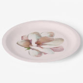 Rosa Magnolia Pappteller (Schrägansicht)