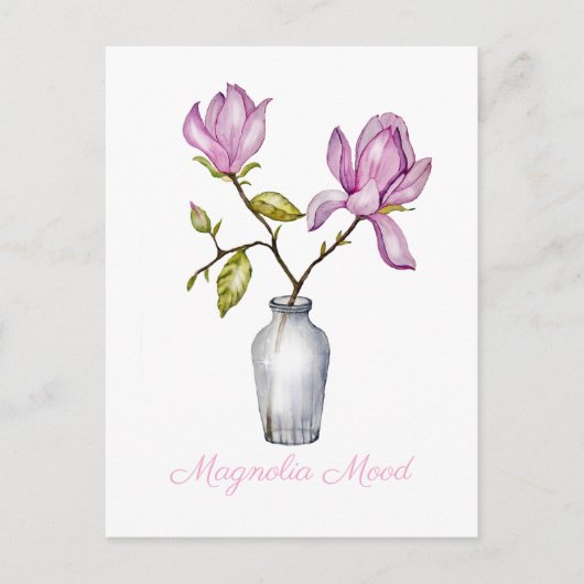 Rosa Magnolia Postkarte (Vorderseite)