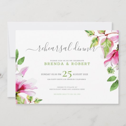 Rosa Magnolia Probe Save The Date (Vorderseite)