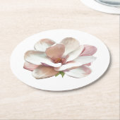 Rosa Magnolia Runder Pappuntersetzer (Angewinkelt)