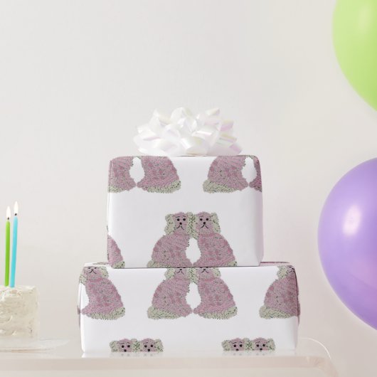 Rosa Magnolia Staffordshire Hunde Rose Kunst, Dich Geschenkpapier (Partygeschenke)