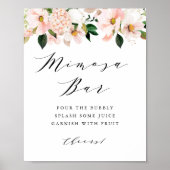 Rosa Magnolia und Hydrangea Mimosa Bar Poster (Vorne)