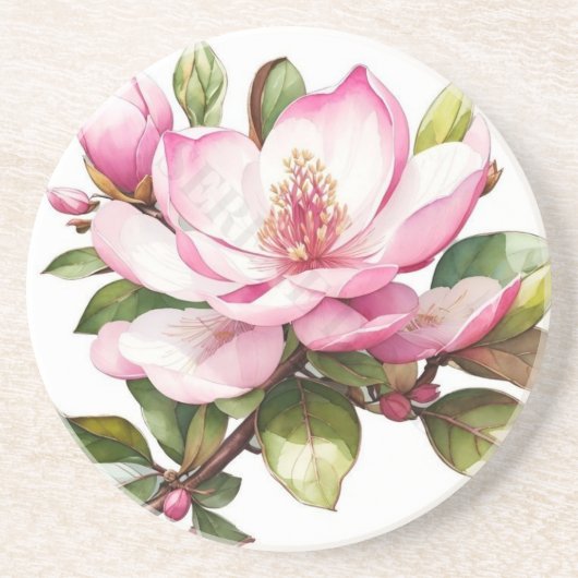 Rosa Magnolia Untersetzer (Vorne)