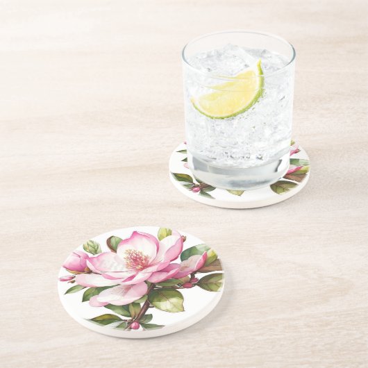 Rosa Magnolia Untersetzer (Seite)
