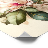 Rosa Magnolias Blume Art Print Poster (Ecke)