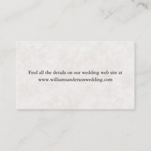 Rosa Magnolias Hochzeitsdetails Begleitkarte (Rückseite)