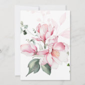 Rosa Magnolias Hochzeitseinladung Einladung (Rückseite)