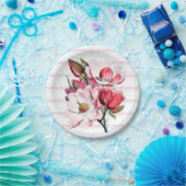 Rosa Magnolie blüht PapierTeller 7" (Party)