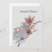 Rosa Magnolie Feiertagskarte (Vorne/Hinten)