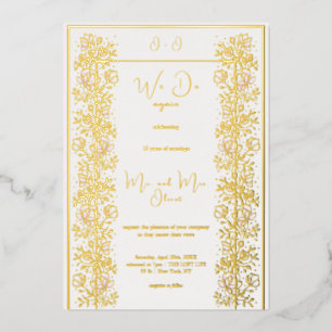 Rosa Magnolie Gelübdeerneuerung 10 Jahre Folieneinladung