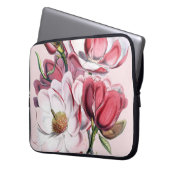 Rosa Magnolie Laptopschutzhülle (Vorderseite Links)