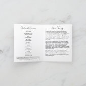Rosa Magnolie Minimal Bifold Gedenkprogramm Einladung (Innenseite)