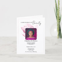 Rosa Magnolie Minimal Bifold Gedenkprogramm