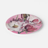 Rosa Magnolie Pappteller (Schrägansicht)