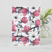 Rosa Magnolie und Blauzungenvögel (Stehend Vorderseite)