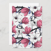 Rosa Magnolie und Blauzungenvögel (Vorne/Hinten)