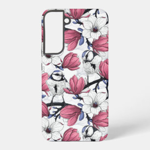 Rosa Magnolie und Blauzungenvögel Samsung Galaxy Hülle