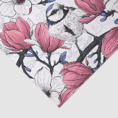 Rosa Magnolie und Blauzungenvögel Seidenpapier (Ausschnitt)