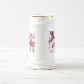 Rosa Magnolien-Blumen Bierglas (Mittel)