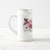 Rosa Magnolien-Blumen Bierglas (Links)