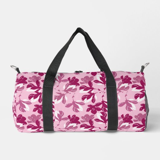 Rosa Magnolien-Botanikdruck Duffle Bag (Vorderseite)