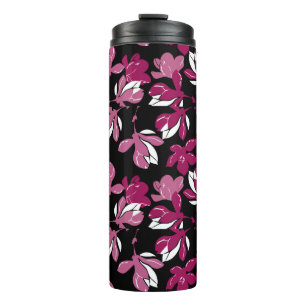 Rosa Magnolien-Botanikdruck Thermosbecher