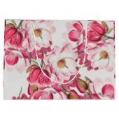 Rosa Magnolien-Geschenk-Tasche Große Geschenktüte (Rückseite)