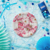 Rosa Magnolien-Papier-Teller Pappteller (Party)