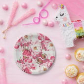 Rosa Magnolien-Papier-Teller Pappteller (Party)
