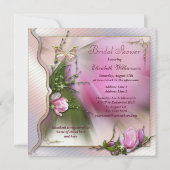 Rosa Magnolien-Schmetterlings-Schein-Brautparty Einladung (Rückseite)