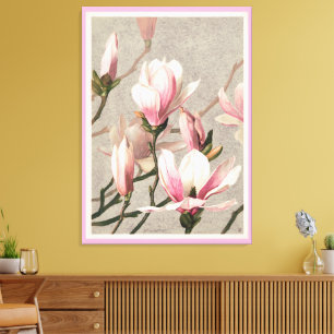 Rosa Magnolien, Vintag Leinwanddruck