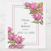 Rosa Magnolien Weinetikett (Einzelnes Label)