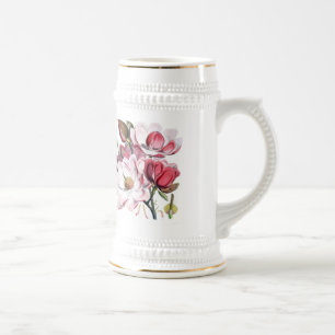 Rosa Magnolienblüten Bierglas