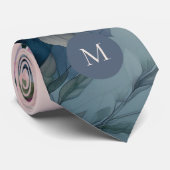 Rosa Magnolienblüten Botanisch Monogramm Krawatte (Gerollt)