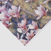 Rosa Magnolienzweig Aquarell lila Hintergrund Seidenpapier (Ausschnitt)