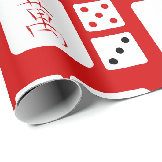 Rosa Mahjong chinesisches Fliesenspiel asiatisch Geschenkpapier (Rolleneckpunkt)