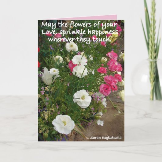 Rosa Mai die Blume Ihrer Liebe Blume-Karte Karte (Vorderseite)