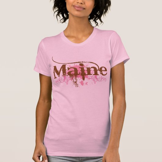 Rosa Maine-Schmutz T-Shirt (Vorderseite)