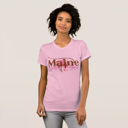 Rosa Maine-Schmutz T-Shirt (Vorne ganz)