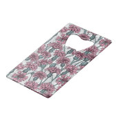 Rosa Maisblumen, weiße Blume Geldbeutel Flaschenöffner (Rückseite Schrägansicht)